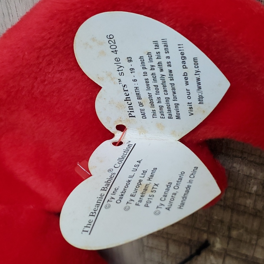 Pinchers the Lobster Ty Beanie Babies - Picture 7 of 9